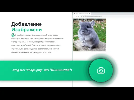 Добавление Изображений HTML-изображения добавляются на веб-страницы с помощью элемента . Он