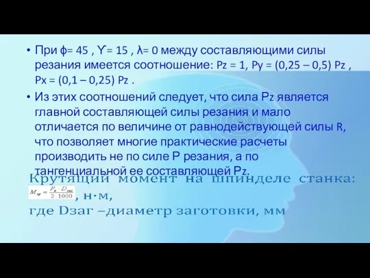 При ϕ= 45 , ϒ= 15 , λ= 0 между составляющими