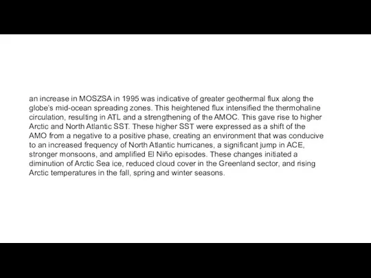 an increase in MOSZSA in 1995 was indicative of greater geothermal