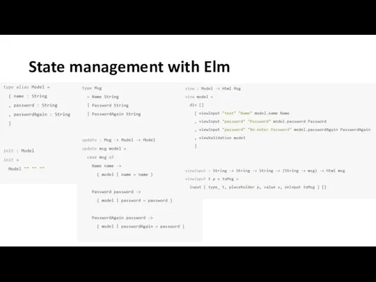 State management with Elm
