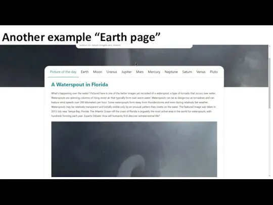 Another example “Earth page”