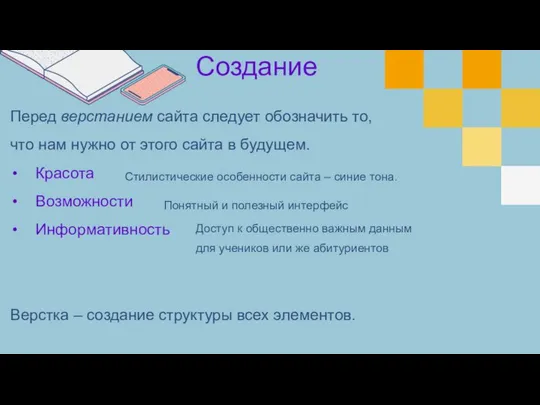 Создание Перед верстанием сайта следует обозначить то, что нам нужно от