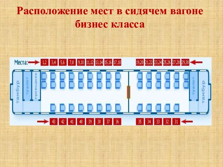 Расположение мест в сидячем вагоне бизнес класса