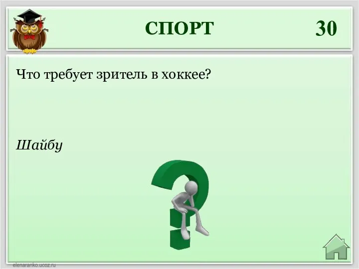 СПОРТ 30 Шайбу Что требует зритель в хоккее?