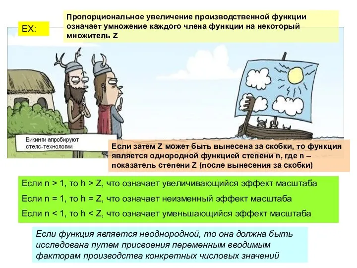 Пропорциональное увеличение производственной функции означает умножение каждого члена функции на некоторый