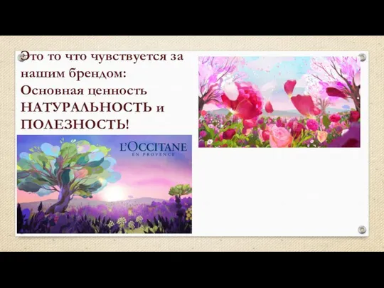 Это то что чувствуется за нашим брендом: Основная ценность НАТУРАЛЬНОСТЬ и ПОЛЕЗНОСТЬ!