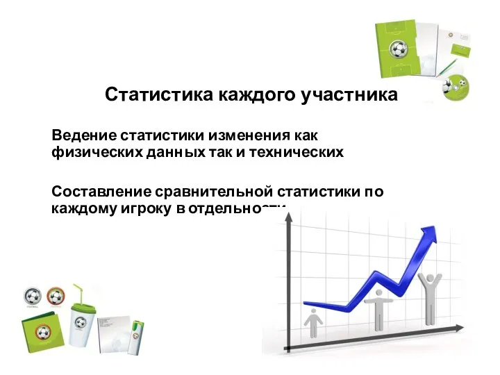 Статистика каждого участника Ведение статистики изменения как физических данных так и