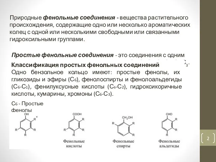 Природные фенольные соединения - вещества растительного происхождения, содержащие одно или несколько