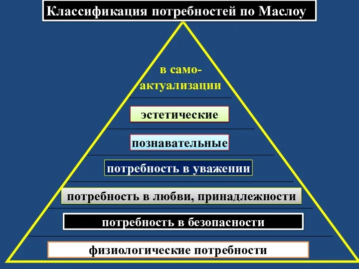 в само-актуализации физиологические потребности потребность в безопасности потребность в любви, принадлежности