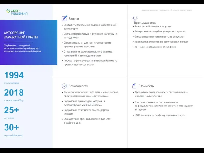 1994 год основания 2018 в экосистеме Сбер 25+ лет опыта 30+