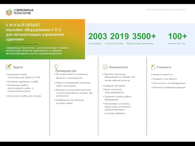 Административное управление, Безопасность 2003 2019 3500+ год создания в экосистеме Сбер