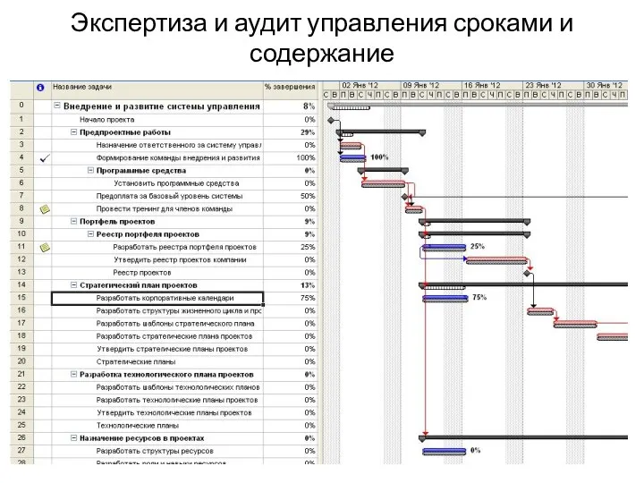 Экспертиза и аудит управления сроками и содержание