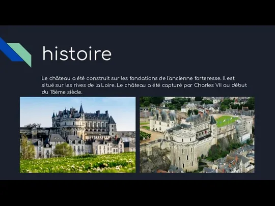 histoire Le château a été construit sur les fondations de l'ancienne