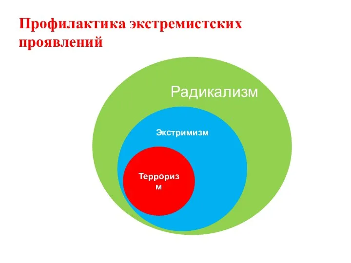 Профилактика экстремистских проявлений Радикализм Экстримизм Терроризм