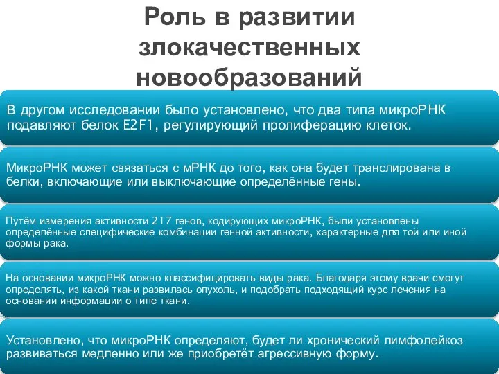 Роль в развитии злокачественных новообразований