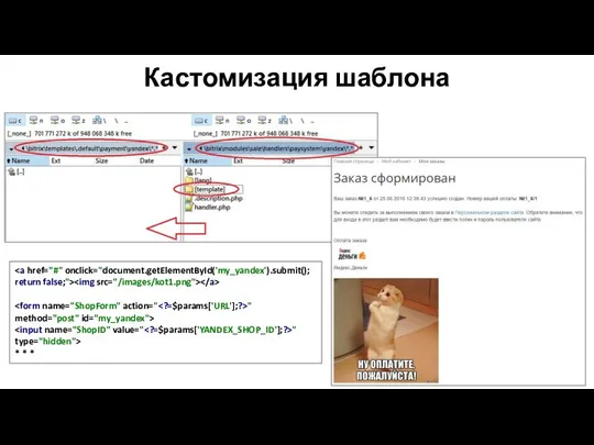 Кастомизация шаблона return false;"> " method="post" id="my_yandex"> " type="hidden"> * * *