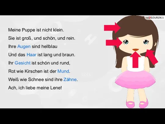 Meine Puppe ist nicht klein. Sie ist groß, und schön, und