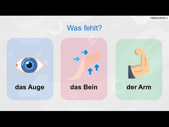 das Auge das Bein der Arm Was fehlt?