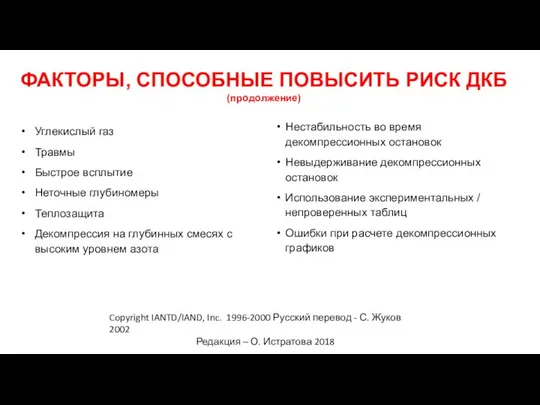 Copyright IANTD/IAND, Inc. 1996-2000 Русский перевод - С. Жуков 2002 Редакция