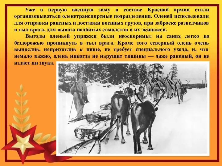 Уже в первую военную зиму в составе Красной армии стали организовываться
