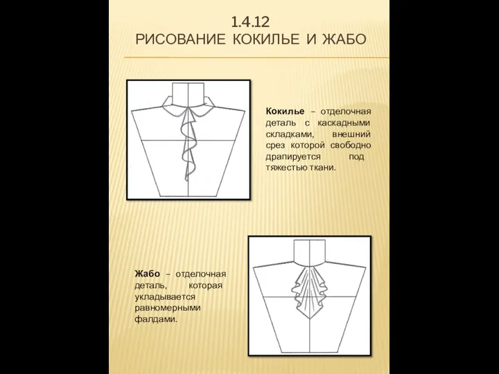 1.4.12 РИСОВАНИЕ КОКИЛЬЕ И ЖАБО Кокилье – отделочная деталь с каскадными