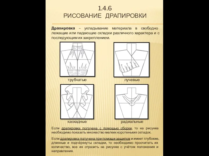 Драпировка – укладывание материала в свободно лежащие или падающие складки различного