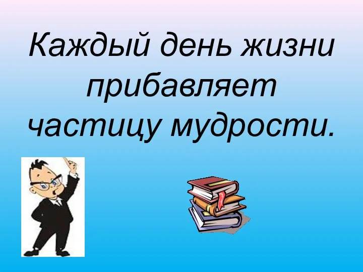 Каждый день жизни прибавляет частицу мудрости.