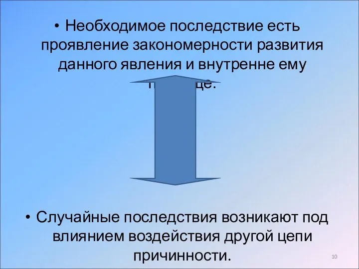 Необходимое последствие есть проявление закономерности развития данного явления и внутренне ему