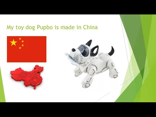 My toy dog Pupbo is made in China