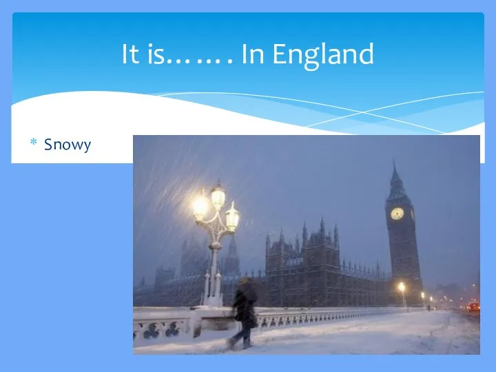 Snowy It is……. In England