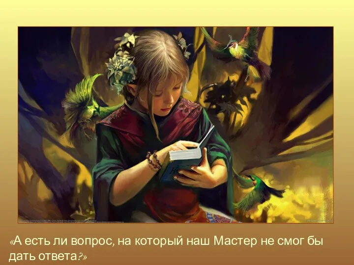 «А есть ли вопрос, на который наш Мастер не смог бы дать ответа?»