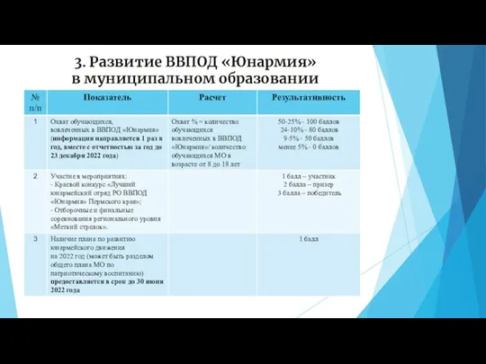 3. Развитие ВВПОД «Юнармия» в муниципальном образовании