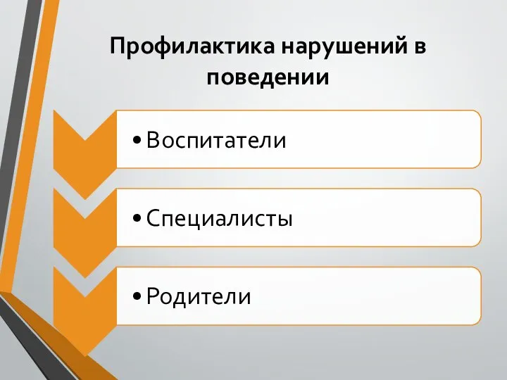 Профилактика нарушений в поведении