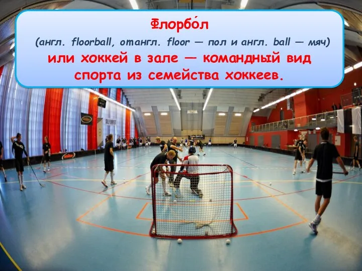 Флорбо́л (англ. floorball, от англ. floor — пол и англ. ball