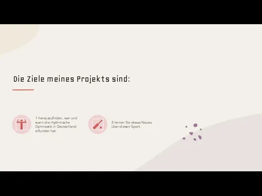 Die Ziele meines Projekts sind: