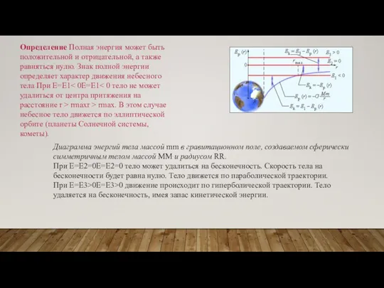 Определение Полная энергия может быть положительной и отрицательной, а также равняться