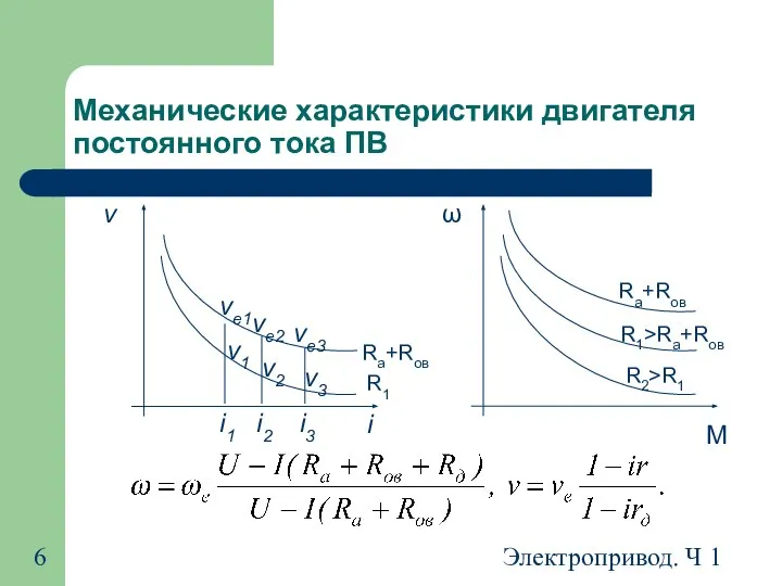 Электропривод. Ч 1 Механические характеристики двигателя постоянного тока ПВ Rа+Rов