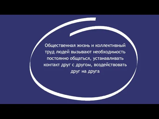 Общественная жизнь и коллективный труд людей вызывают необходимость постоянно общаться, устанавливать