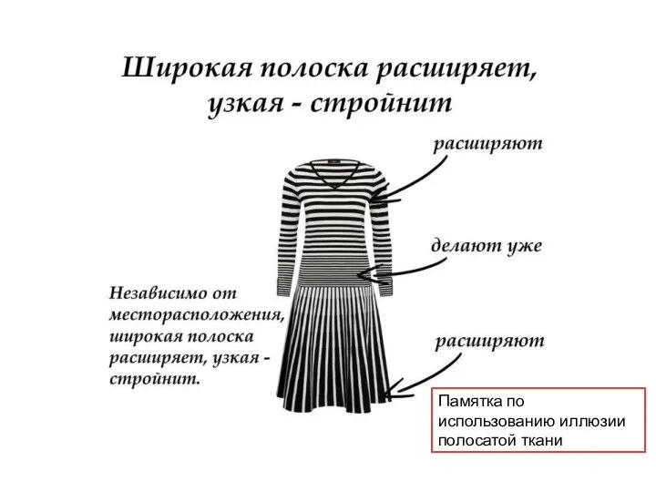 Памятка по использованию иллюзии полосатой ткани