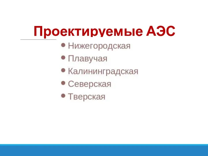 Проектируемые АЭС