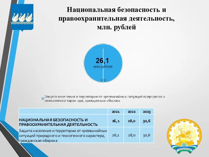 Национальная безопасность и правоохранительная деятельность, млн. рублей