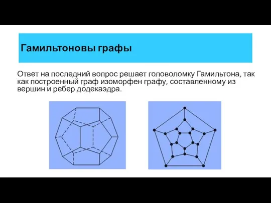 Ответ на последний вопрос решает головоломку Гамильтона, так как построенный граф