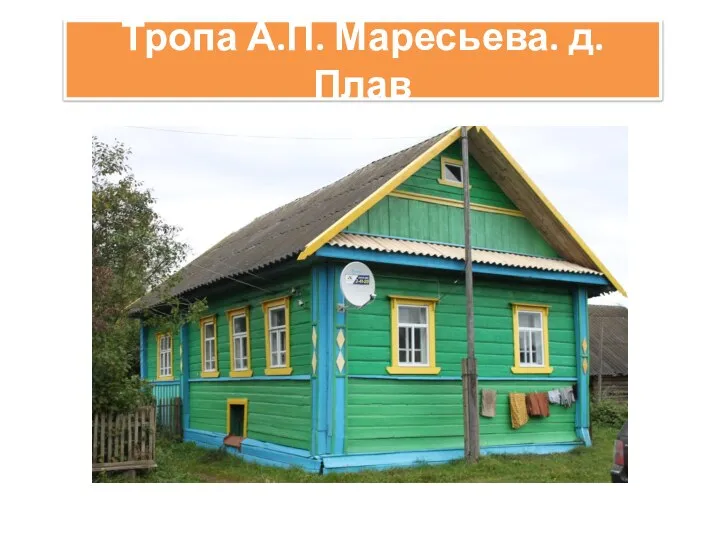 Тропа А.П. Маресьева. д. Плав