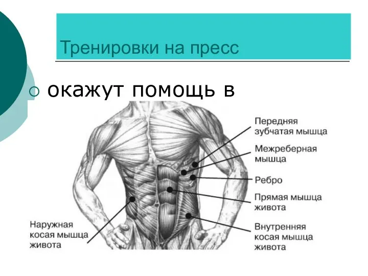 Тренировки на пресс окажут помощь в преображении тела.