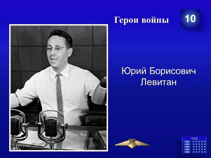 Герои войны 10 Юрий Борисович Левитан