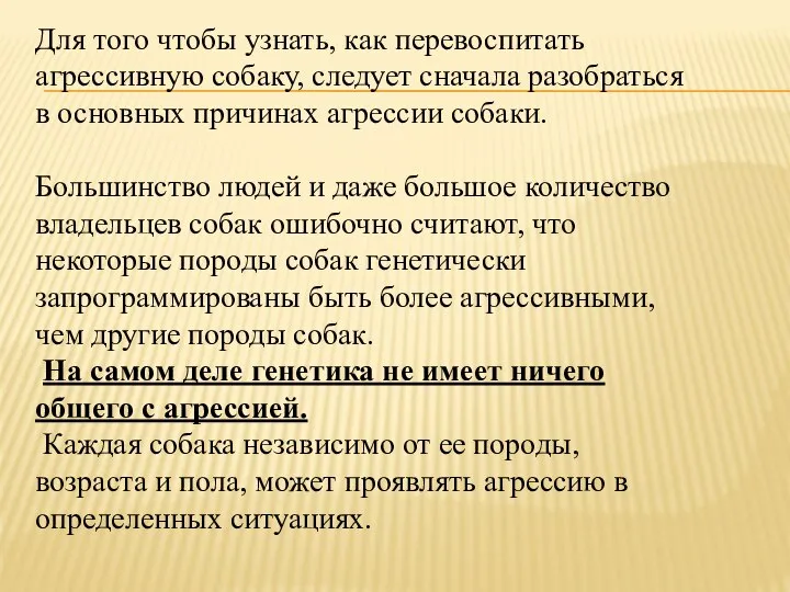 Для того чтобы узнать, как перевоспитать агрессивную собаку, следует сначала разобраться