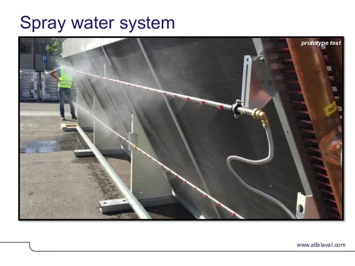 Spray water system prototype test