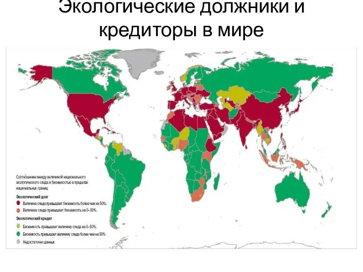 Экологические должники и кредиторы в мире