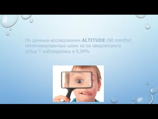 По данным исследования ALTITUDE (60 months) немотивированные шоки из-за оверсенсинга зубца Т наблюдались в 0,04%