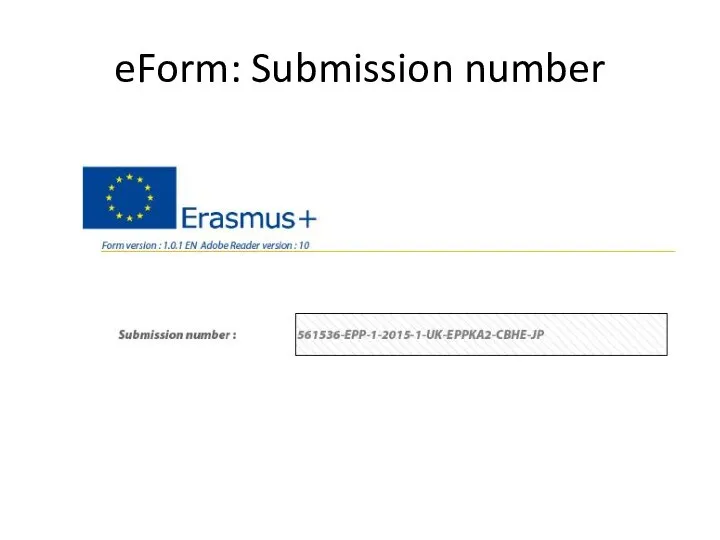 eForm: Submission number